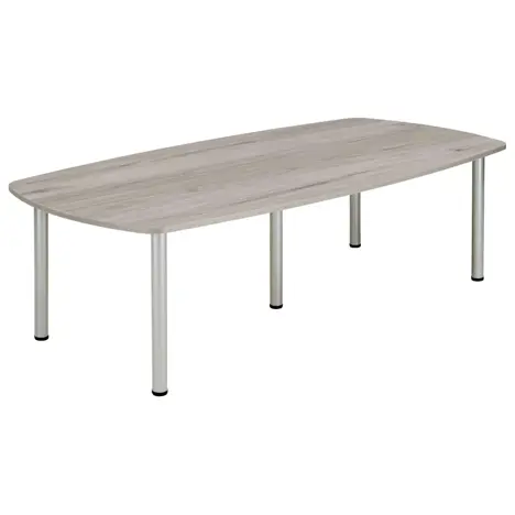 Core Pole Leg Barrel Shaped Meeting Table - 2400 - Alasken Grey Oak